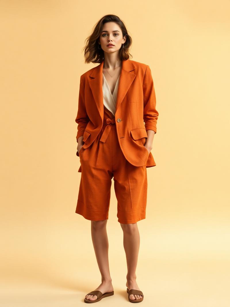 Conjunto Linho Blazer + Bermuda
